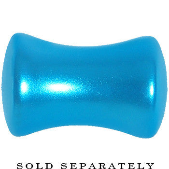 2 Gauge Azure Blue Metallic Pearl Acrylic Saddle Plug