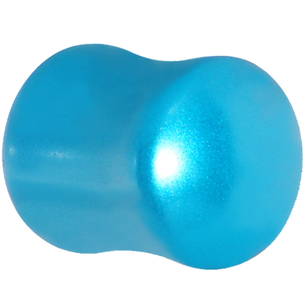1/2 Azure Blue Metallic Pearl Acrylic Saddle Plug