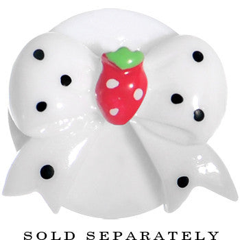 9/16 White Acrylic Berry Polka Dot Bow Saddle Plug