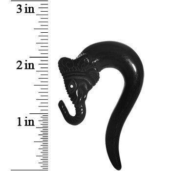 1/2 Black Acrylic Lucky Elephant Hanger Plug Set