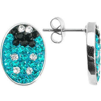 Ferido Crystal Blue Ladybug Stud Earrings