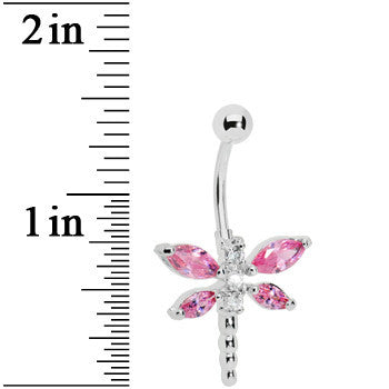 Radiant Pink Dragonfly Belly Ring