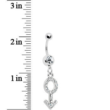 Crystalline Male Symbol Belly Ring