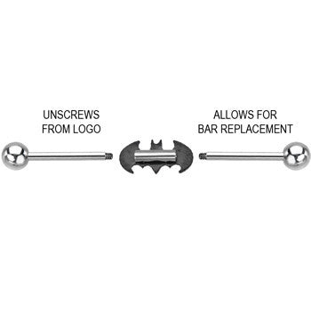 Officially Licensed Steel Black Batman Logo Industrial Barbell 38mm