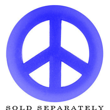 9/16 Blue Silicone Peace Sign Tunnel