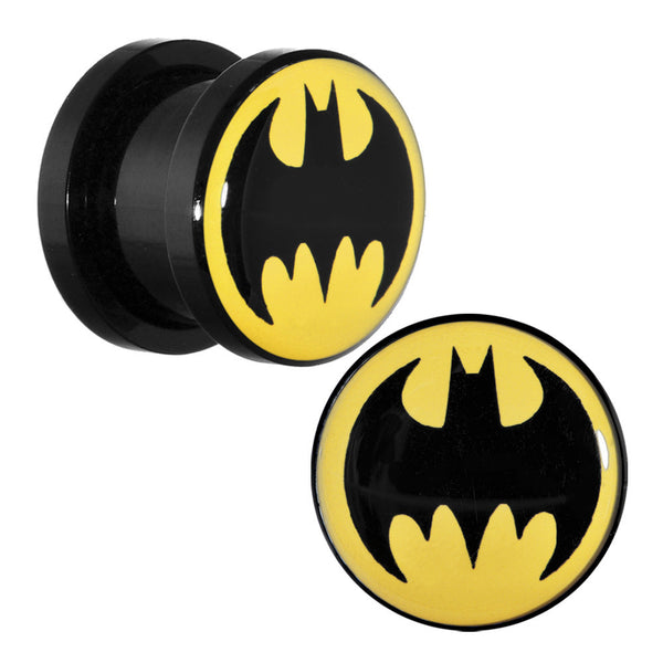 7/16 Black Acrylic Batman Screw Fit Plug Set