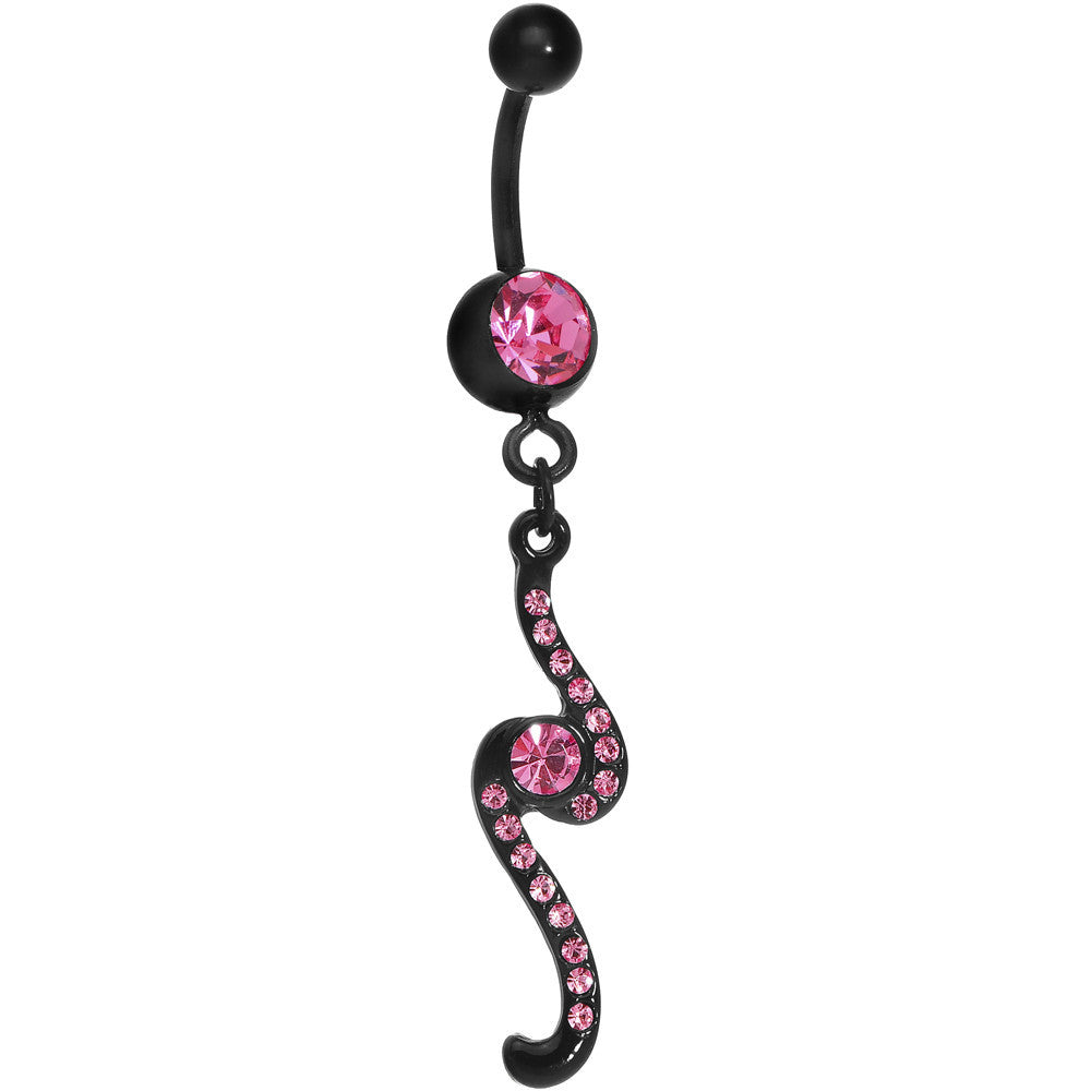 Pink Double Swirl Belly Ring