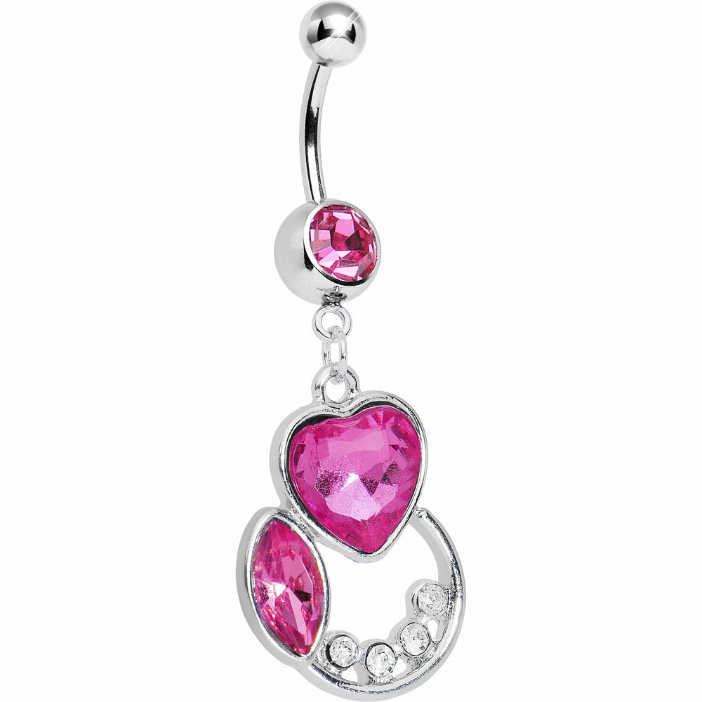 Pink Passion Heart Belly Ring