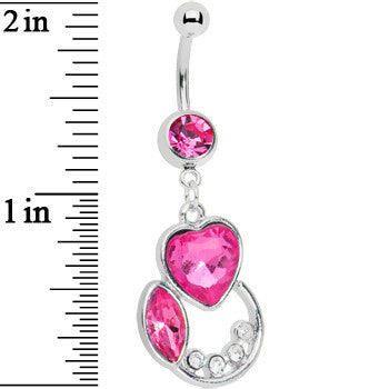 Pink Passion Heart Belly Ring