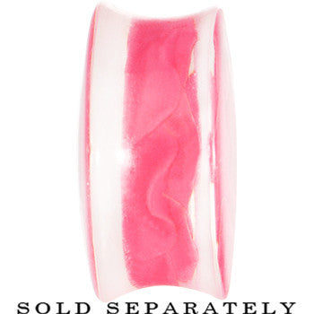 24mm Clear Acrylic Pink Floating Rose Flower Saddle Plug – BodyCandy