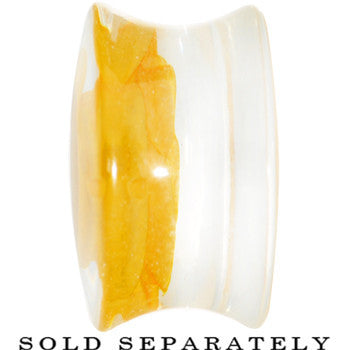 18mm Clear Acrylic Yellow Floating Rose Flower Saddle Plug