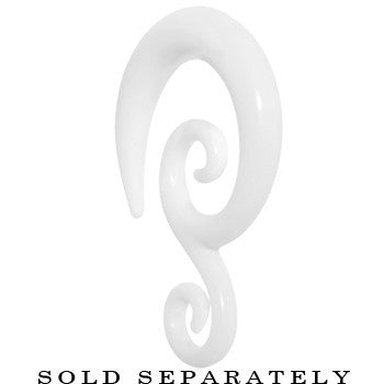 0 Gauge White Acrylic Swirl Spiral Taper