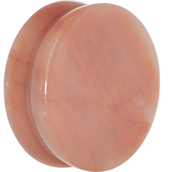 1 inch Semi-Precious Peach Jade Double Flare Stone Plug