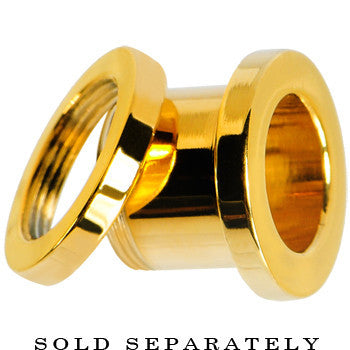 4 Gauge Gold Plated Screw Fit Tunnel