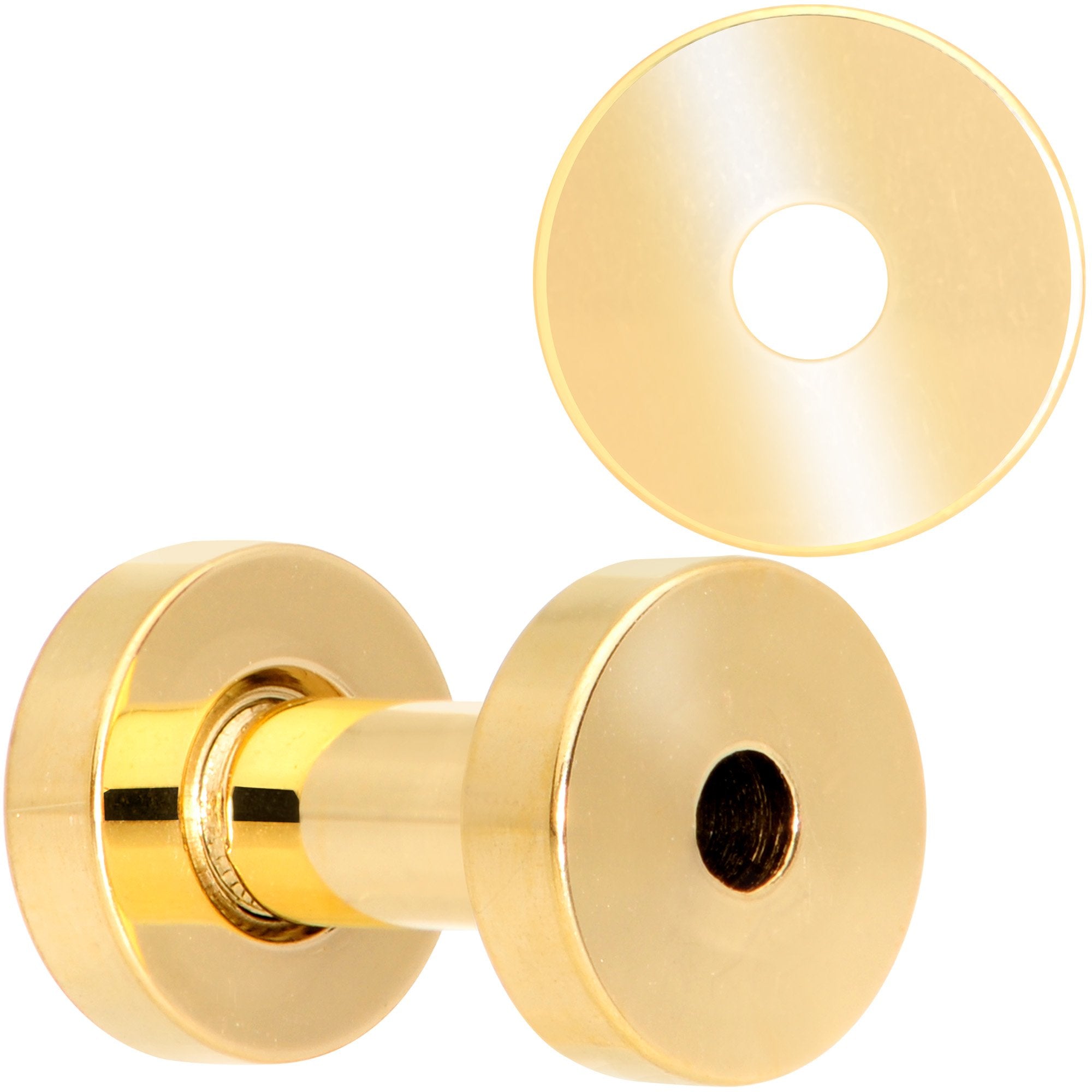 8G Gold Plated Screw Fit Tunnel Set