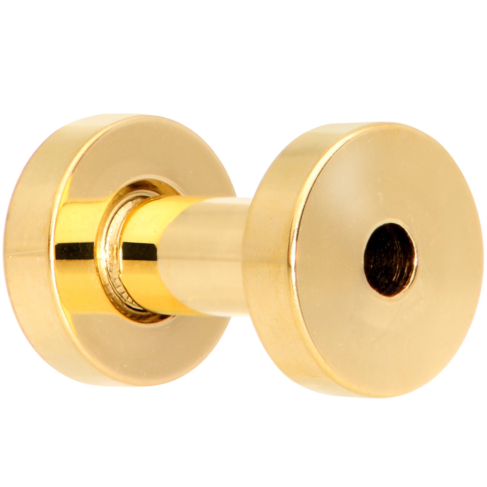 8G Gold Plated Screw Fit Tunnel Set