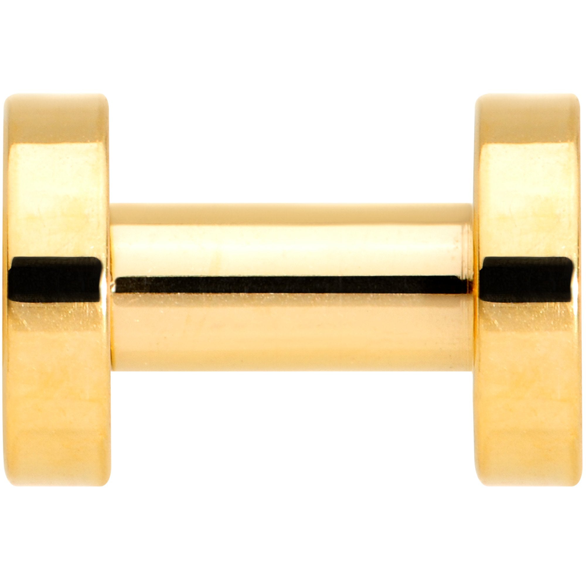 8G Gold Plated Screw Fit Tunnel Set