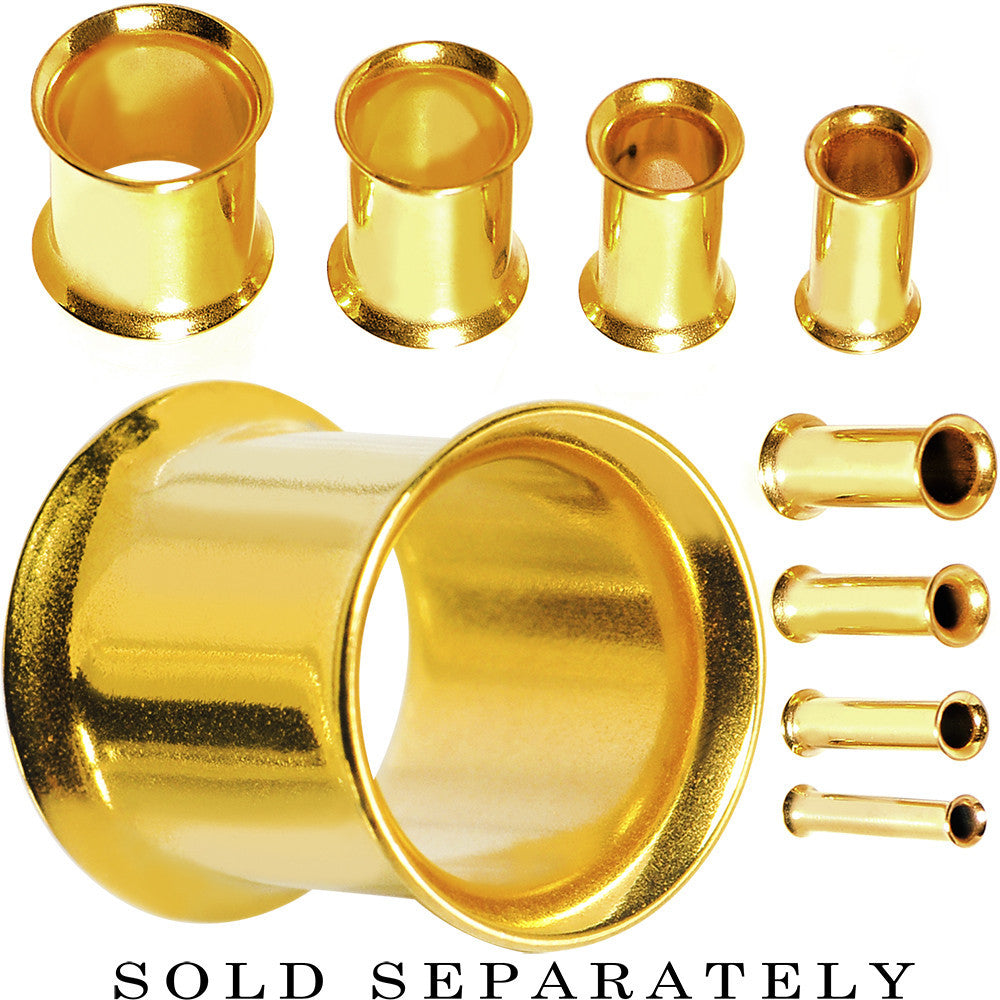 10 Gauge Gold Plated Double Flare Tunnel