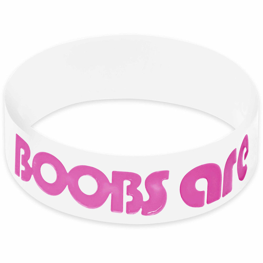 White Pink Boobs are Cool Awareness for Breast Cancer Bracelet