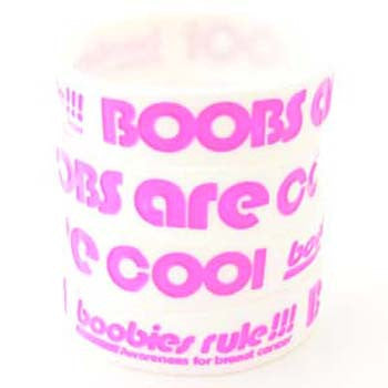 White Pink Boobs are Cool Awareness for Breast Cancer Bracelet