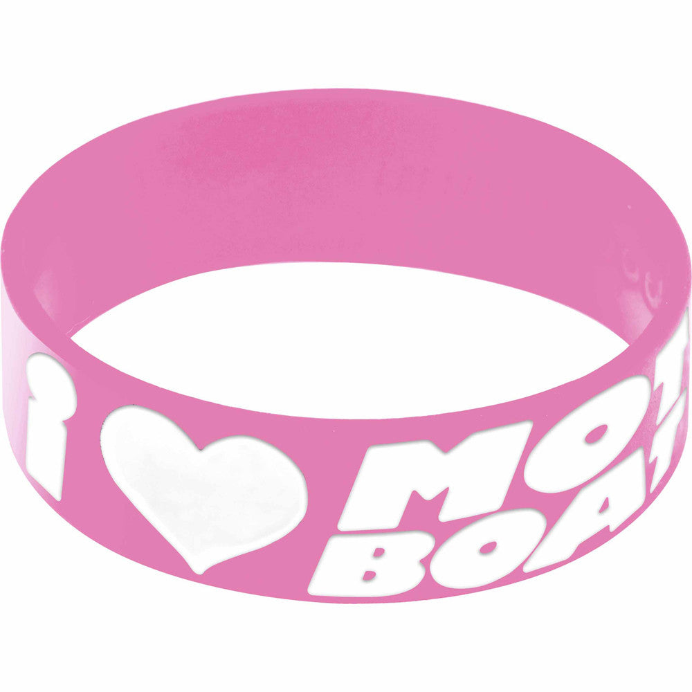 Pink White I Love Motor Boating Awareness for Breast Cancer Bracelet
