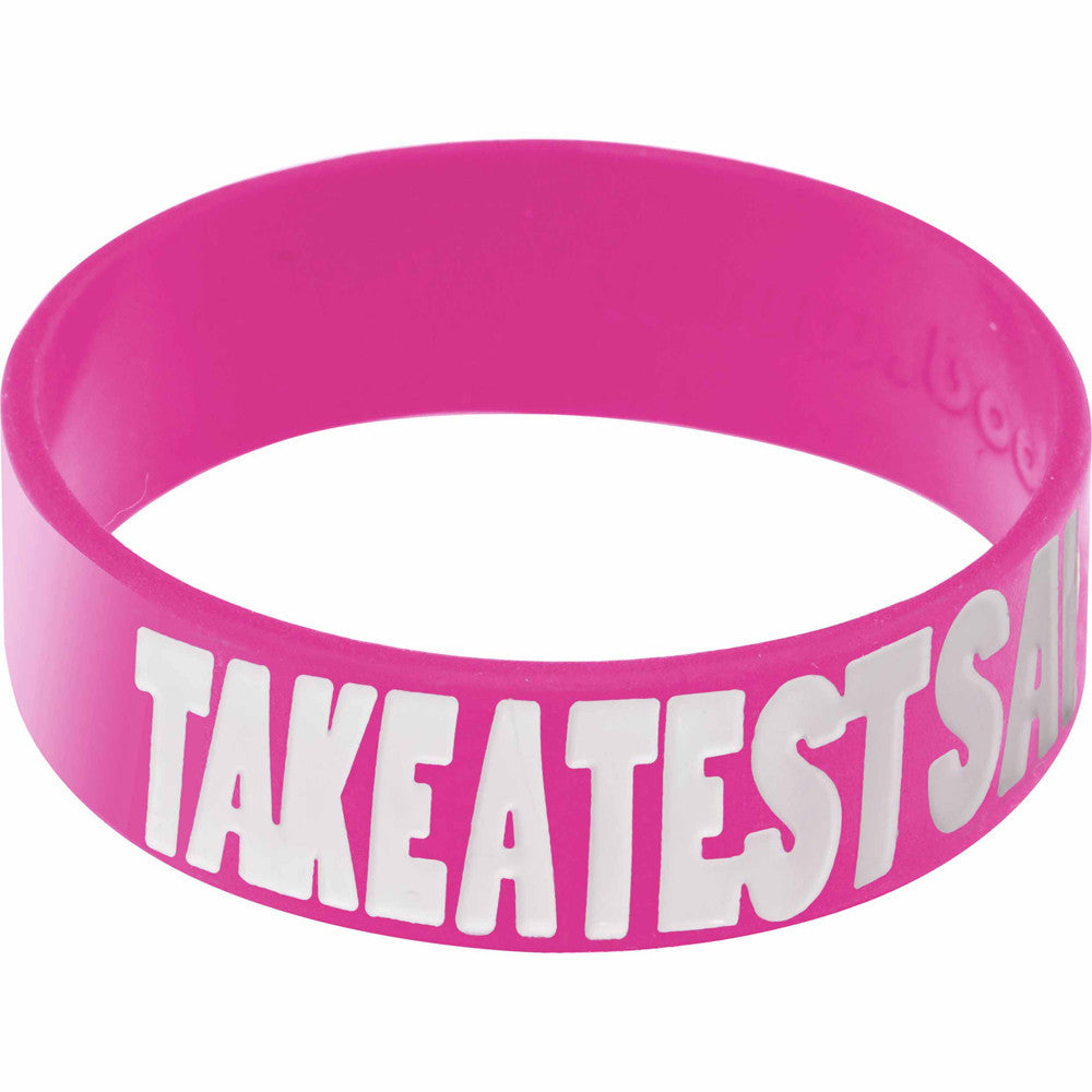 Pink White Take a Test, Save a Breast Awareness for Breast Cancer Bracelet