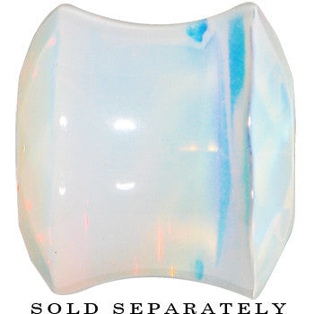 5/8 Opalite Semi Precious Stone Faceted Double Flare Plug
