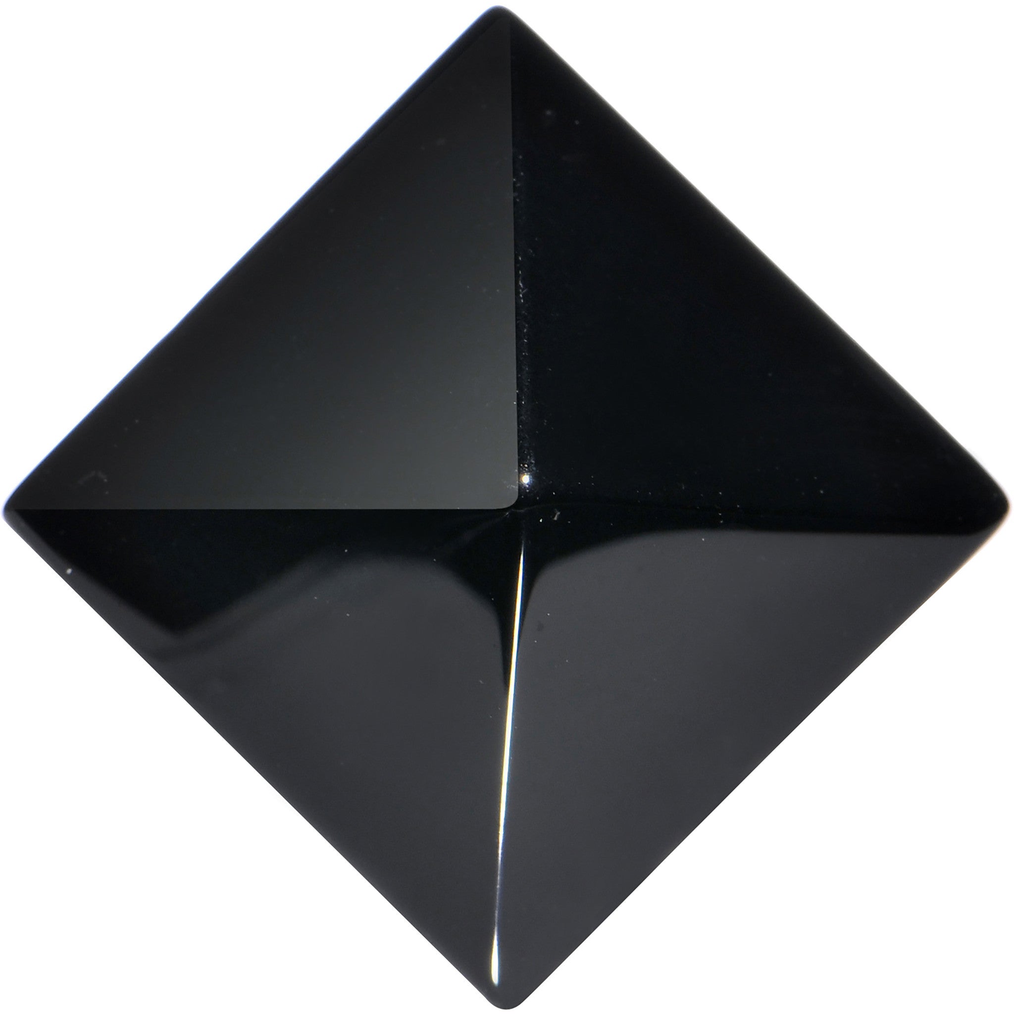 1/2 Black Agate Semi Precious Stone Pyramid Top Plug