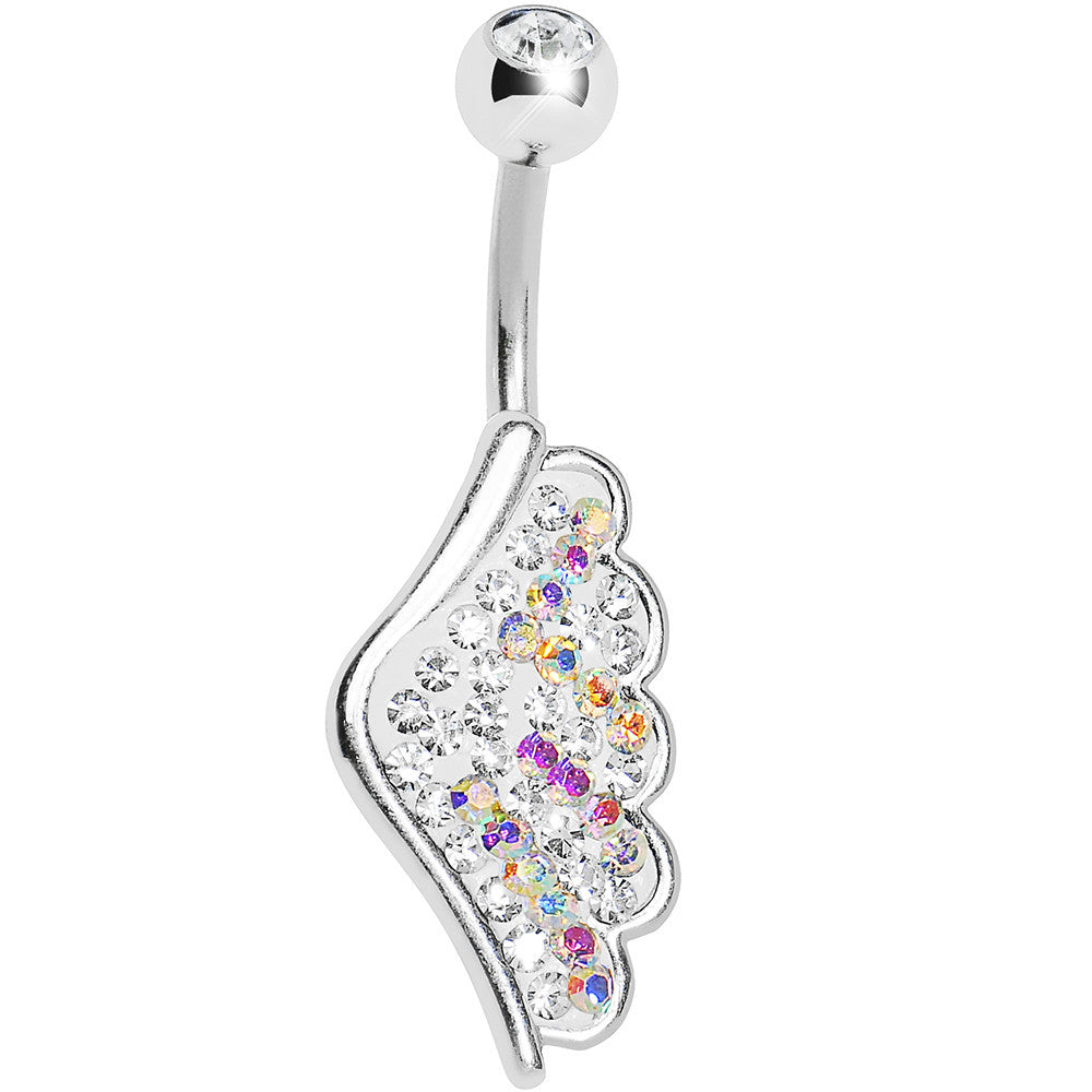 Aurora Gem Outstretched Angel Wing Belly Ring