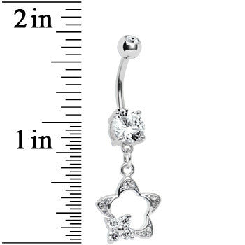 Crystalline Gem StarFlower Belly Ring