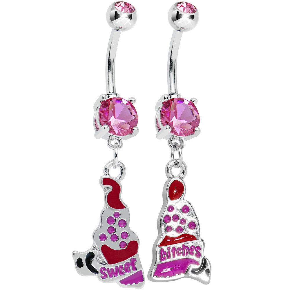 Sweet Bitches Cupcake Best Friends Belly Ring Set