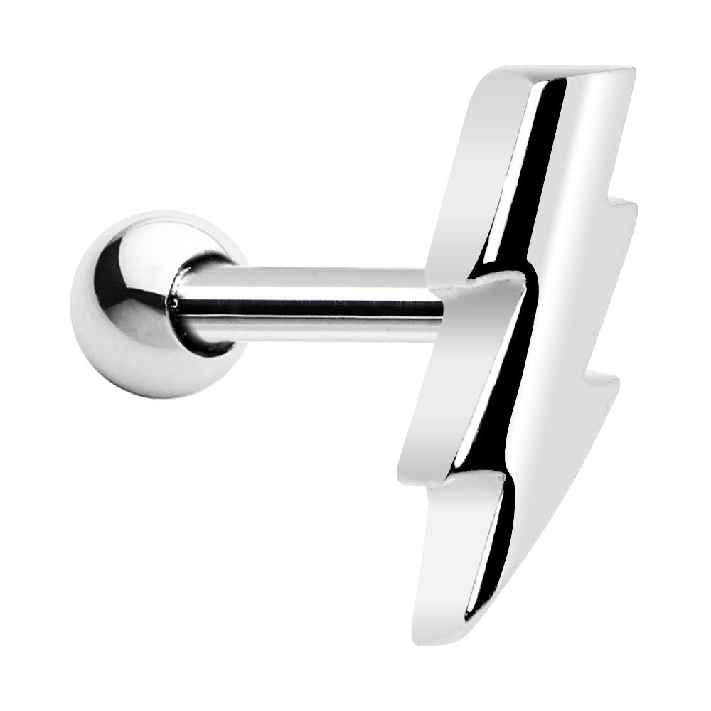 Silver 925 Lightning Bolt Cartilage Tragus Earring