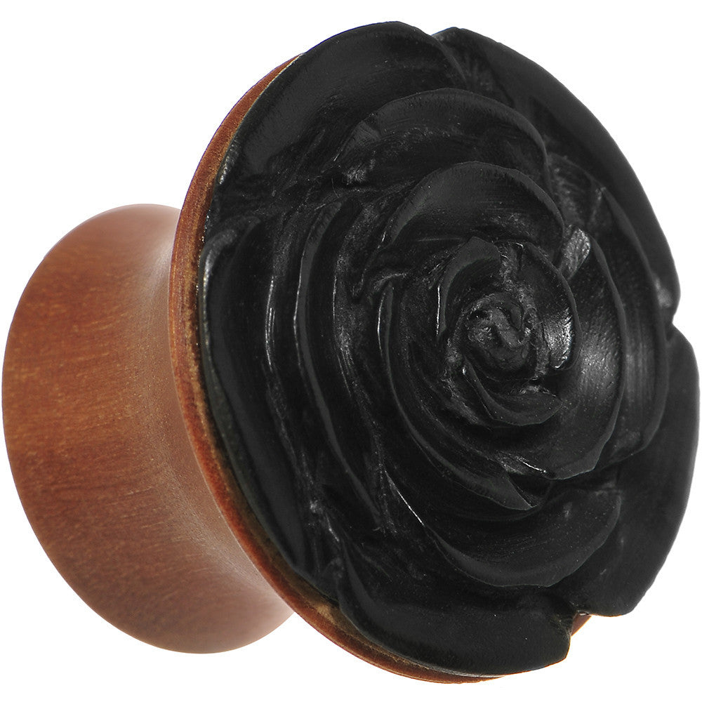 5/8 Organic Rose Iron Wood Flower Plug