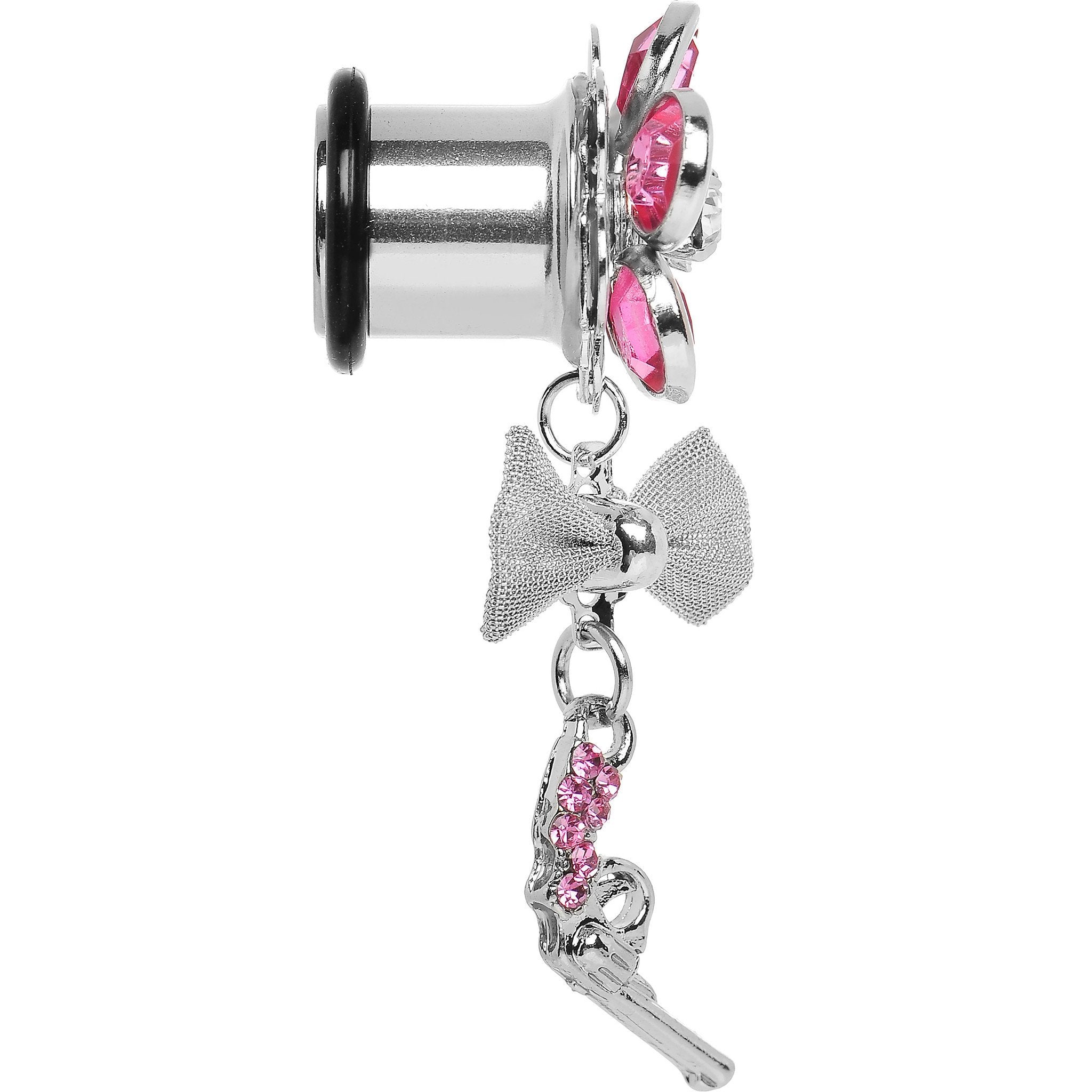 Pink Gem My Lady Flower Gun Dangle Plug Sizes 5mm to 12mm