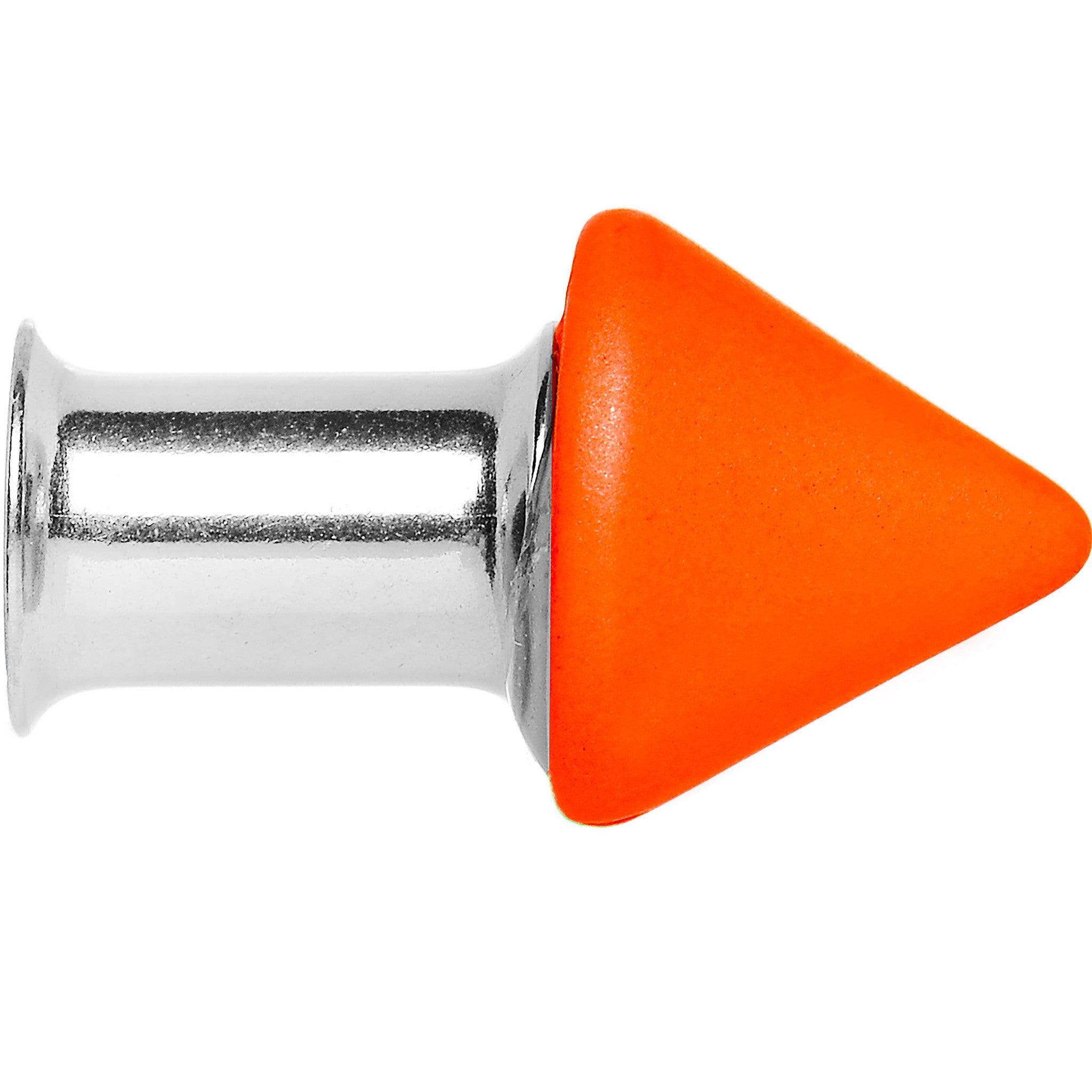 2G Orange Neon Cone Stainless Steel Plug