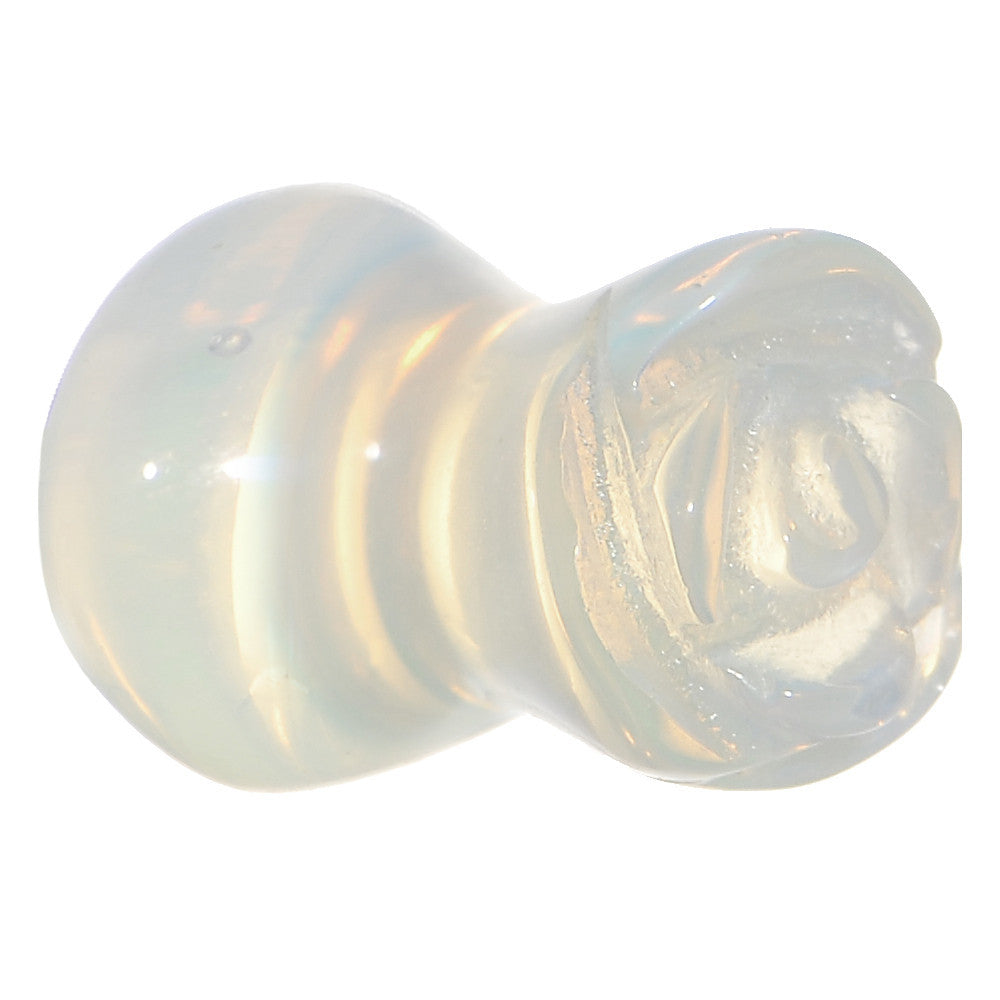 2G Natural Opalite Blooming Flower Stone Saddle Plug
