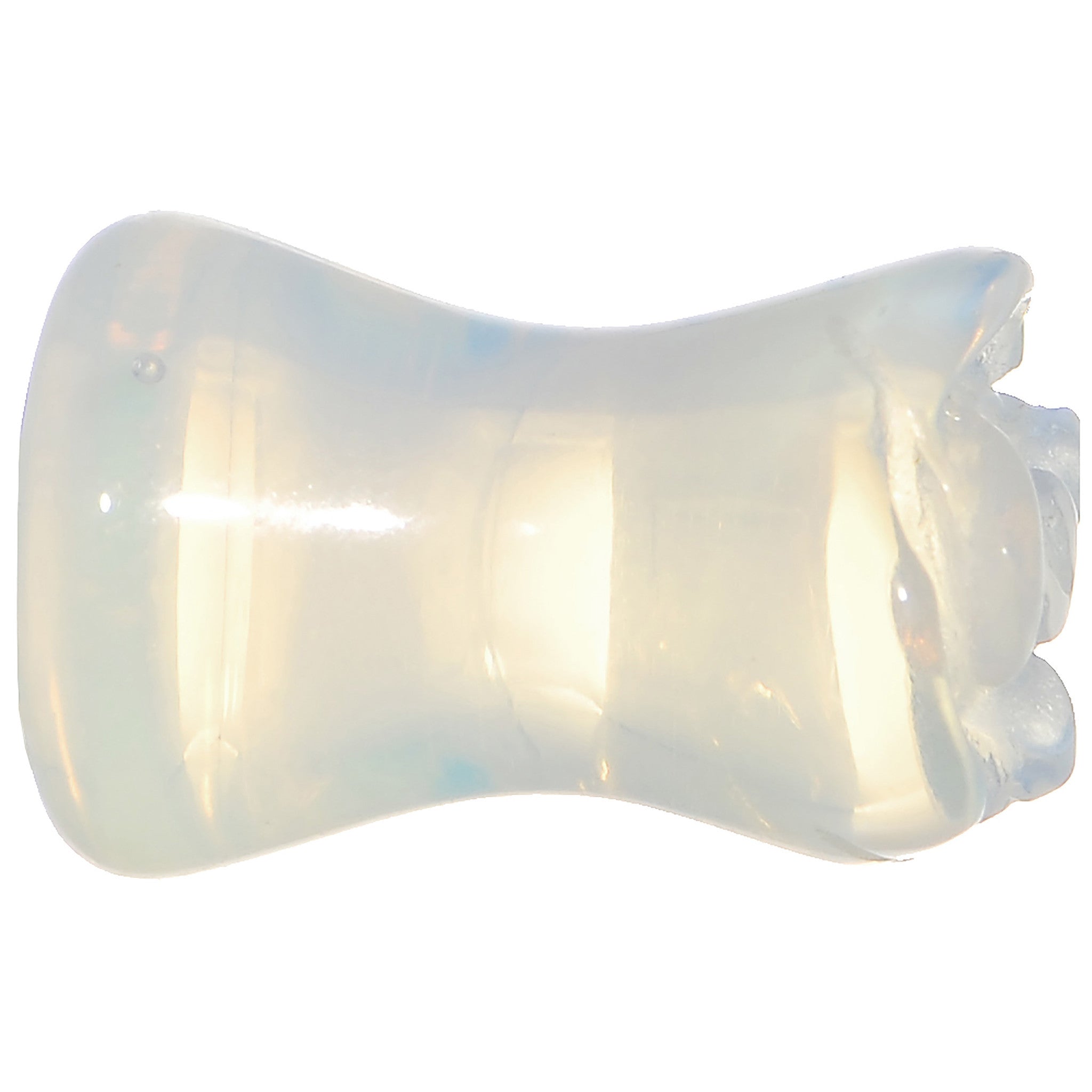 2G Natural Opalite Blooming Flower Stone Saddle Plug