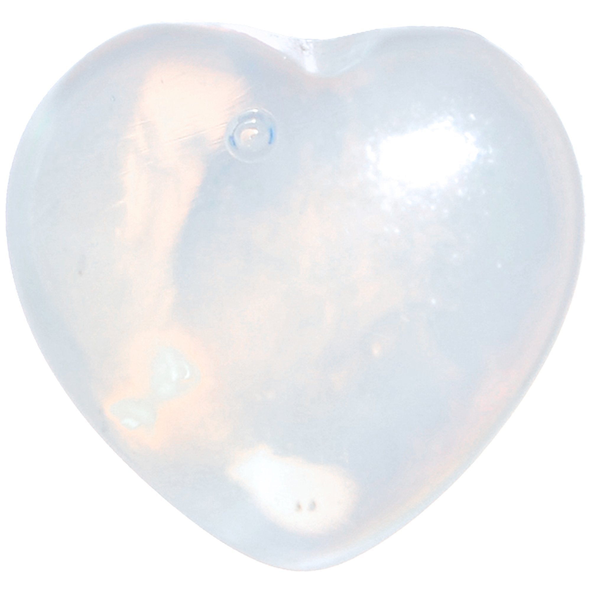 0 Gauge Natural Opalite Semi Precious Stone Heart Saddle Plug Set