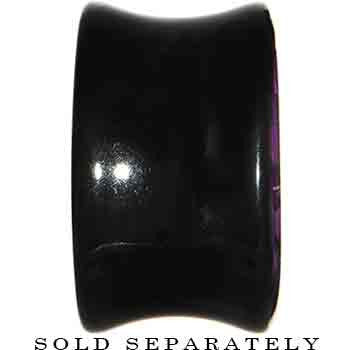 18mm Black Acrylic Purple Metallic Rose Flower Plug