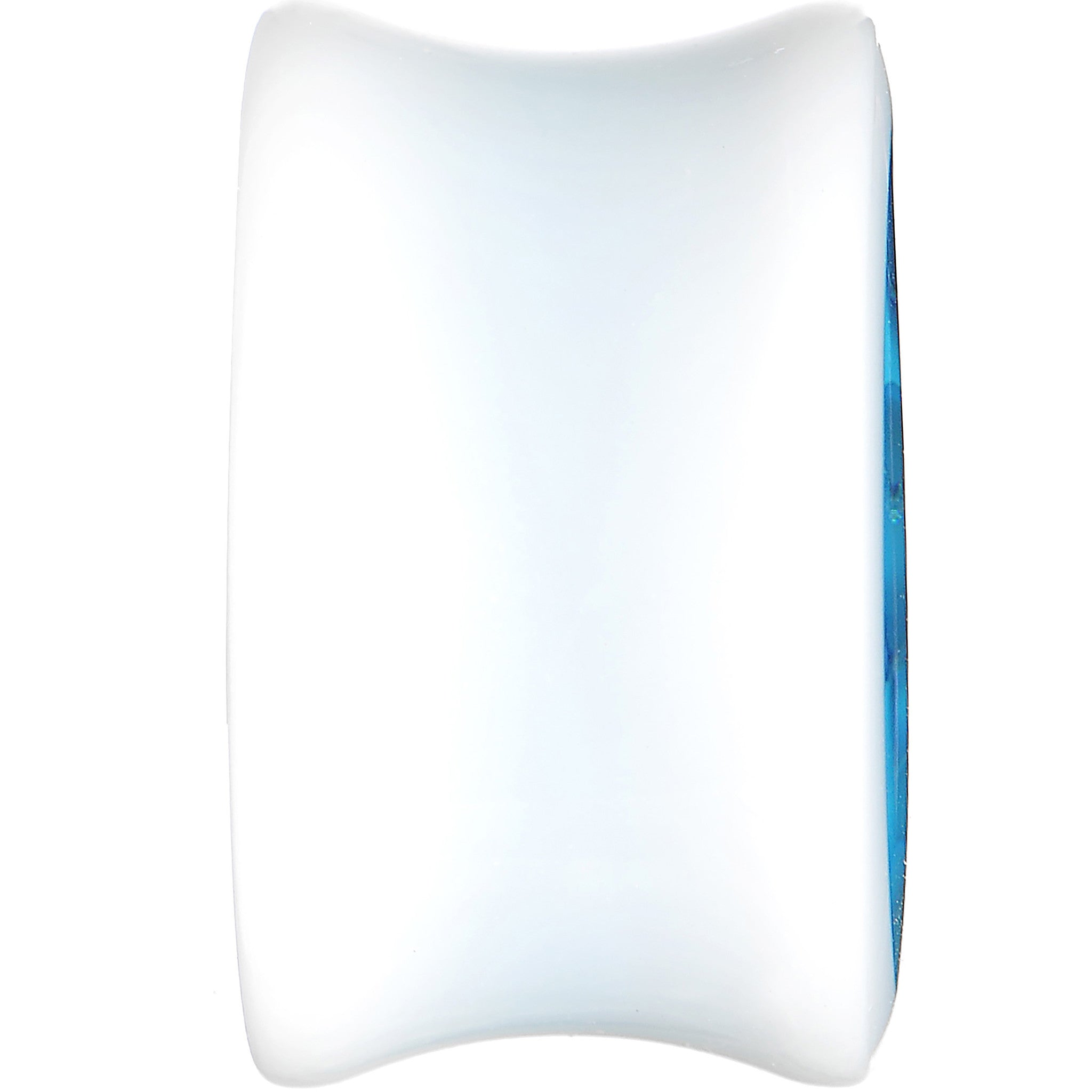 18mm White Acrylic Aqua Metallic Rose Flower Plug