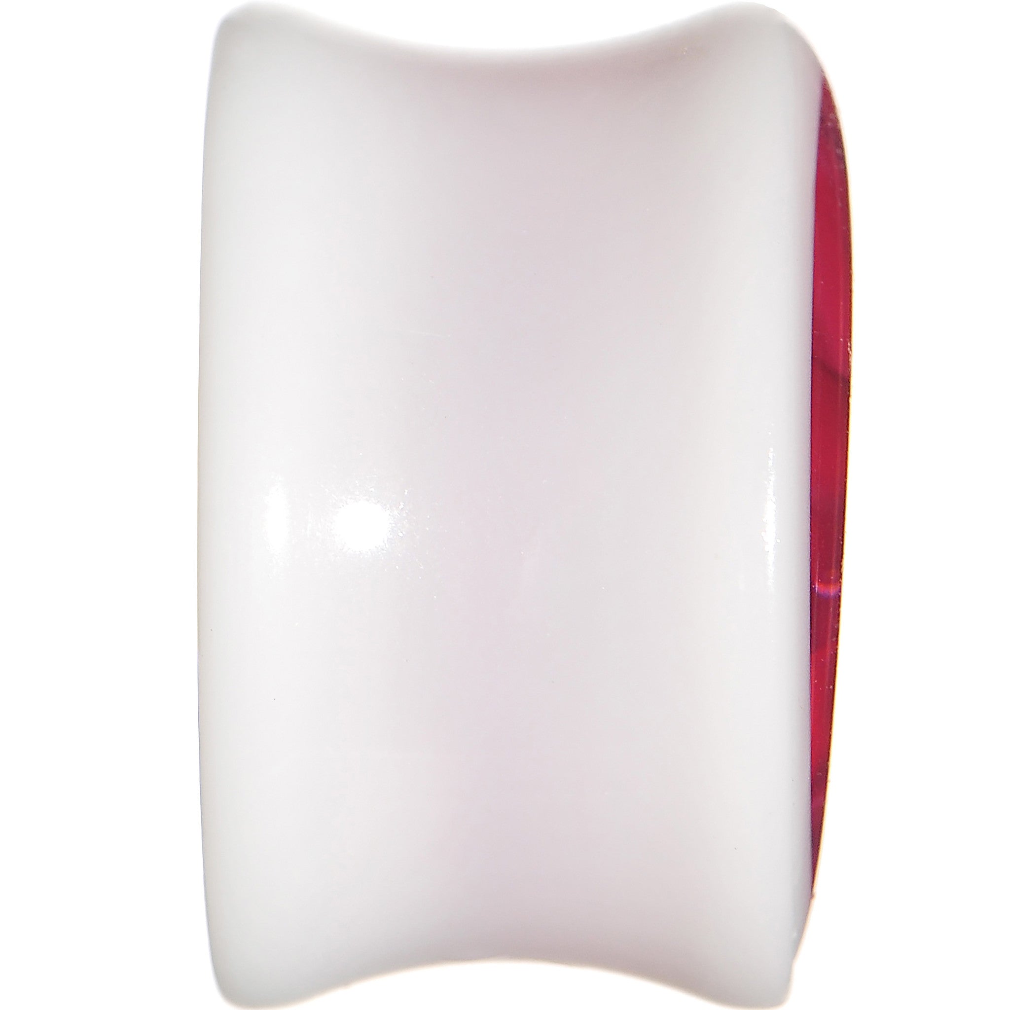 18mm White Acrylic Pink Metallic Rose Flower Plug