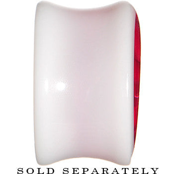 18mm White Acrylic Pink Metallic Rose Flower Plug