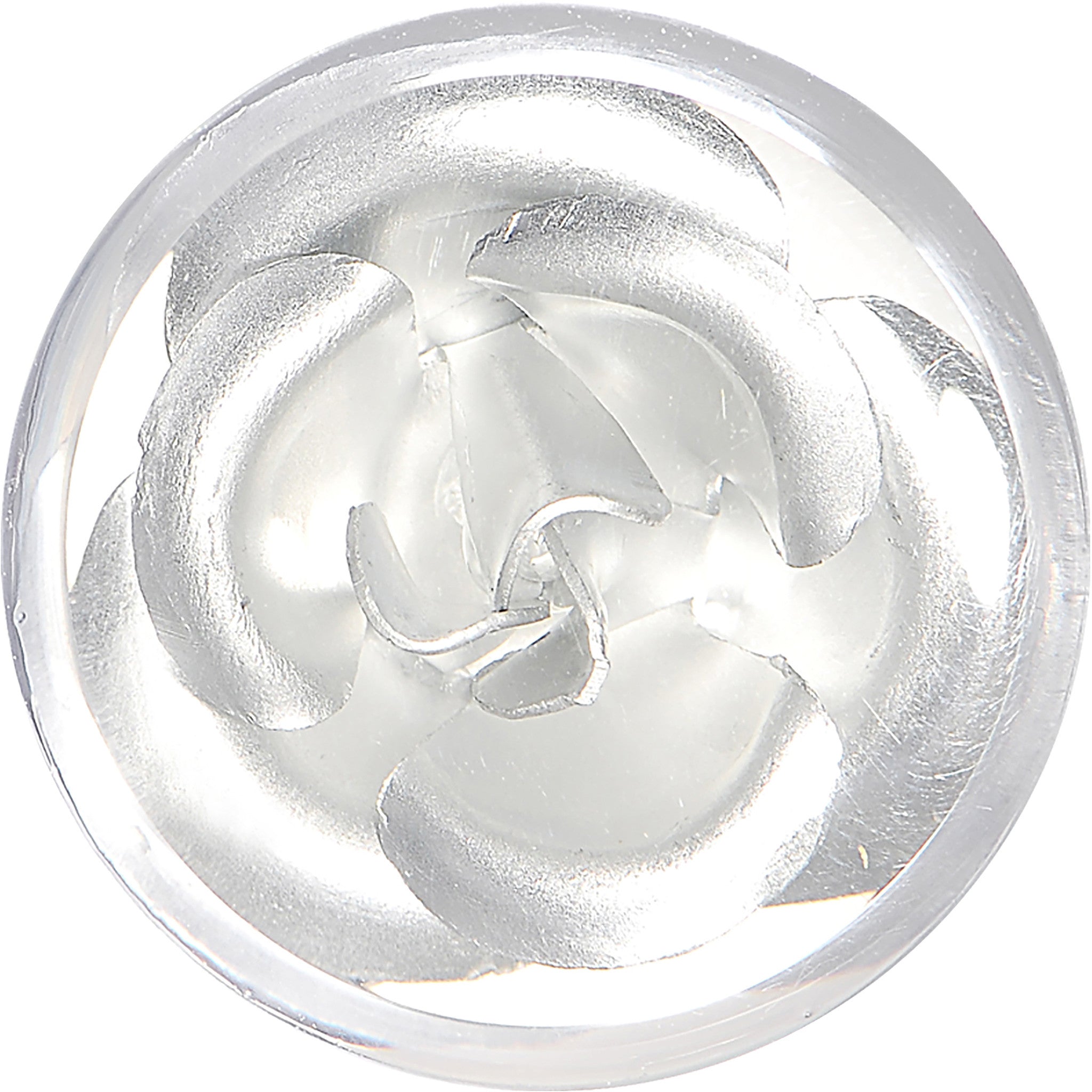 9/16 Clear Acrylic Floating Silver Metallic Rose Flower Plug