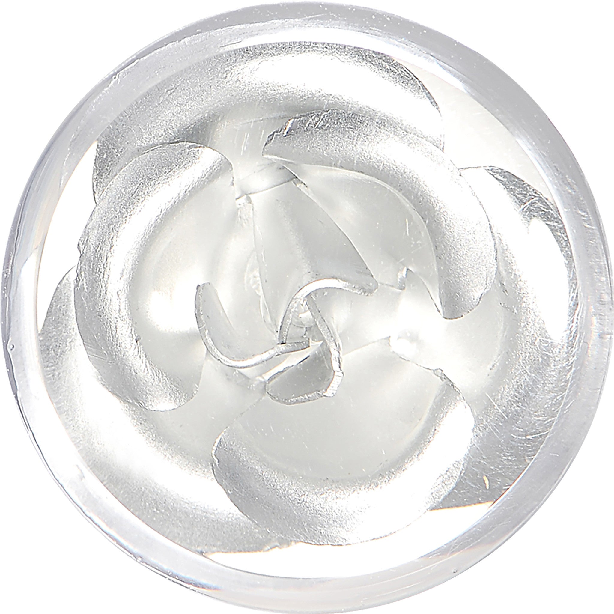 18mm Clear Acrylic Floating Silver Metallic Rose Flower Plug