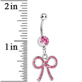 Pink Gem Dazzling Bow Belly Ring