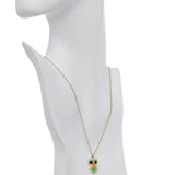 Multi Colored Neon Owl Necklace and Earring Set