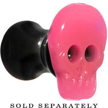 4G Acrylic Neon Pink Skull Saddle Plug