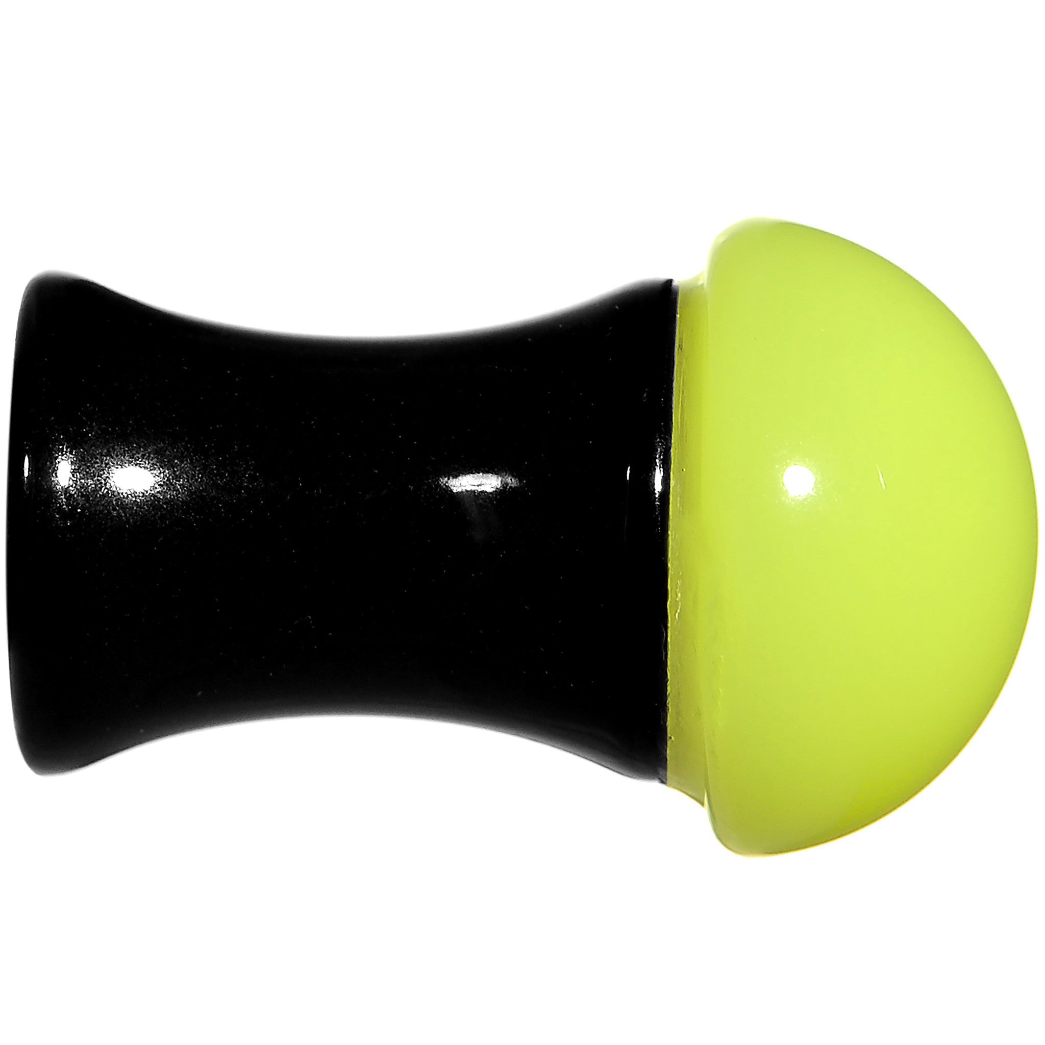 2G Black Neon Yellow Acrylic Saddle Plug