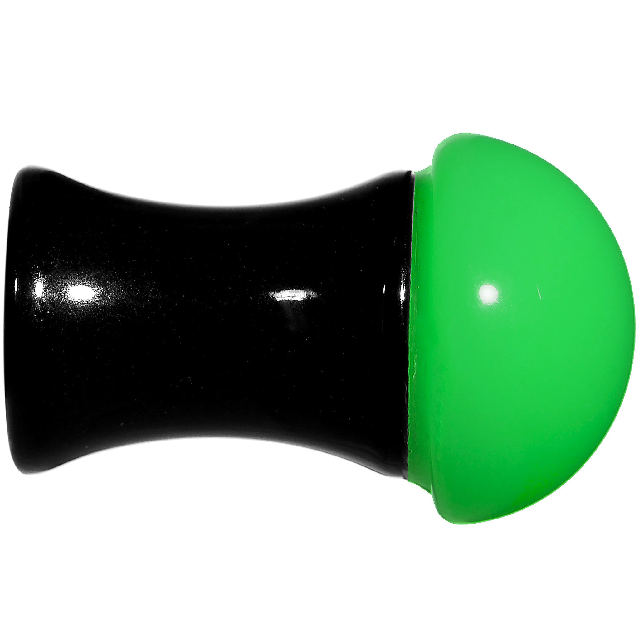 2G Black Neon Green Acrylic Saddle Plug