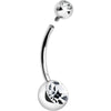 Internally Threaded Clear Double Gem Belly Ring 12mm